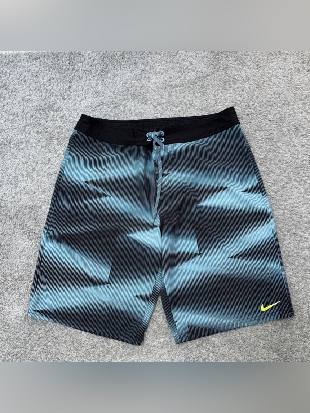 Nike Men’s Teal-Black Gradient Swim Board Shorts - size 34